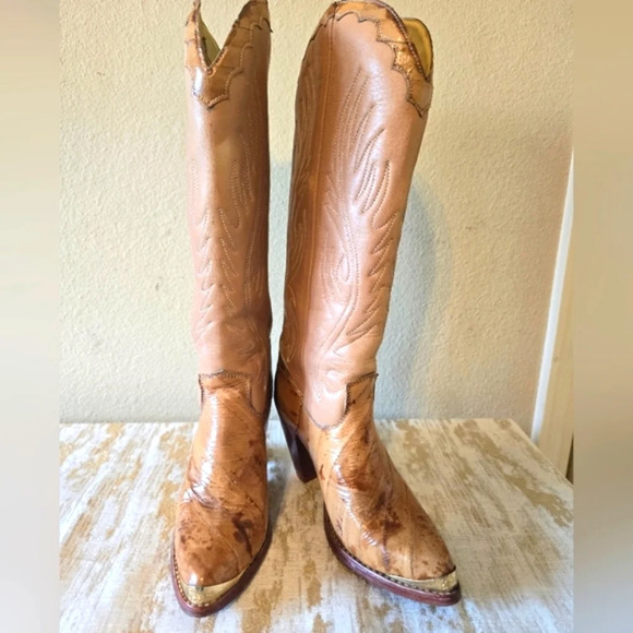 Zodiac Tan Heeled Boots - Picture 6 of 16
